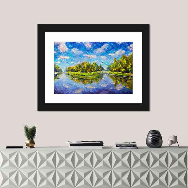 View Of Green Islands Canvas Wall Art-1 Piece-Framed Print-20" x 16"-Tiaracle