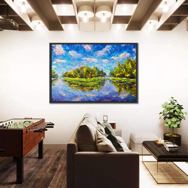 View Of Green Islands Canvas Wall Art-3 Horizontal-Gallery Wrap-25" x 16"-Tiaracle