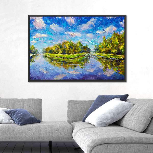 View Of Green Islands Canvas Wall Art-3 Horizontal-Gallery Wrap-25" x 16"-Tiaracle
