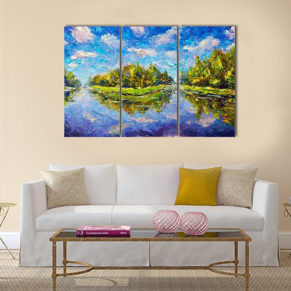 View Of Green Islands Canvas Wall Art-3 Horizontal-Gallery Wrap-37" x 24"-Tiaracle