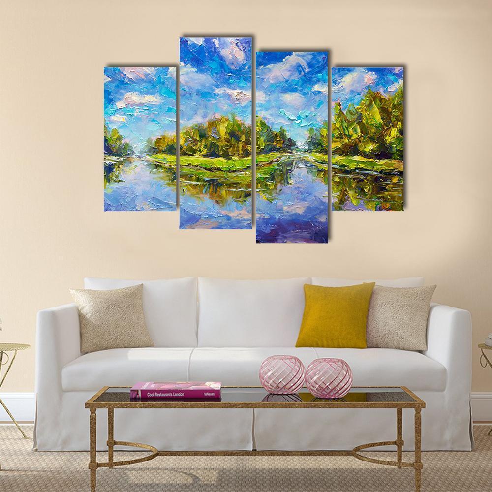 View Of Green Islands Canvas Wall Art-4 Pop-Gallery Wrap-50" x 32"-Tiaracle