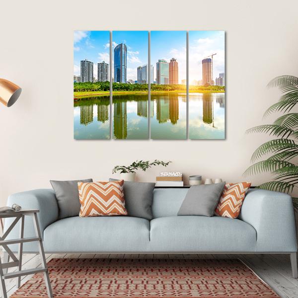 View Of Haikou Cityscape Canvas Wall Art-4 Horizontal-Gallery Wrap-34" x 24"-Tiaracle