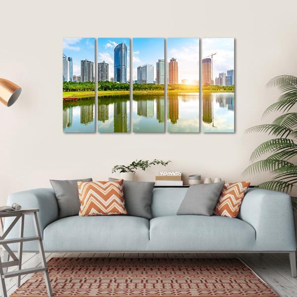 View Of Haikou Cityscape Canvas Wall Art-5 Horizontal-Gallery Wrap-22" x 12"-Tiaracle