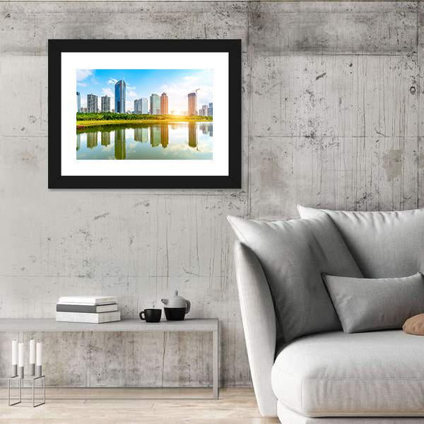 View Of Haikou Cityscape Canvas Wall Art-5 Horizontal-Gallery Wrap-22" x 12"-Tiaracle