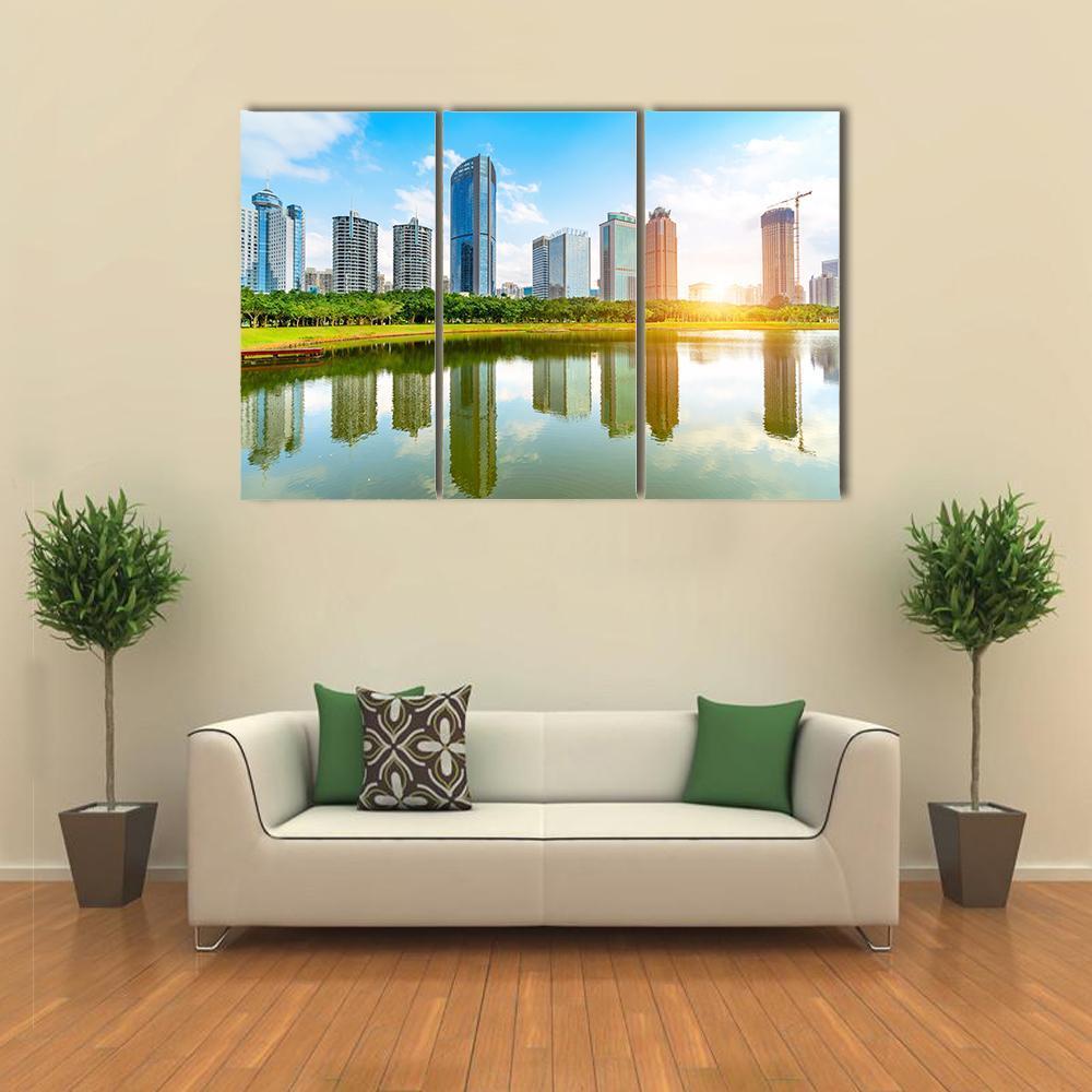 View Of Haikou Cityscape Canvas Wall Art-3 Horizontal-Gallery Wrap-37" x 24"-Tiaracle