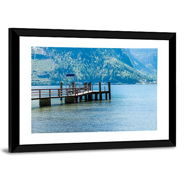 View Of Hallstatter See Lake With Mountain Canvas Wall Art-3 Horizontal-Gallery Wrap-25" x 16"-Tiaracle