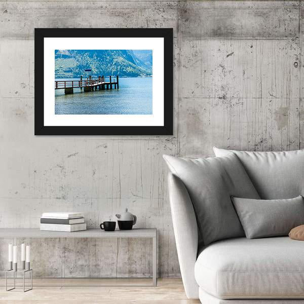 View Of Hallstatter See Lake With Mountain Canvas Wall Art-3 Horizontal-Gallery Wrap-25" x 16"-Tiaracle