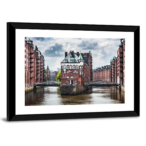 View Of Hamburg In Germany Canvas Wall Art-3 Horizontal-Gallery Wrap-25" x 16"-Tiaracle
