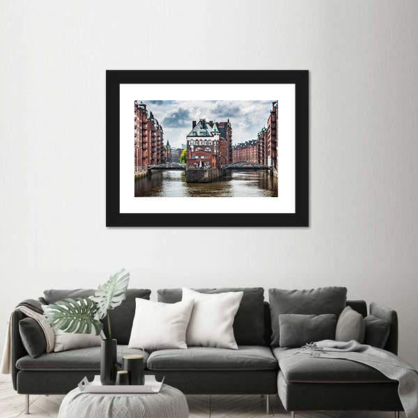View Of Hamburg In Germany Canvas Wall Art-3 Horizontal-Gallery Wrap-25" x 16"-Tiaracle