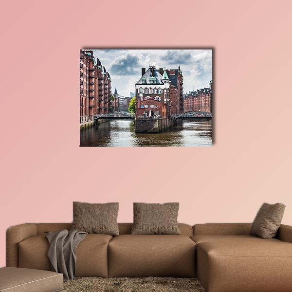 View Of Hamburg In Germany Canvas Wall Art-1 Piece-Gallery Wrap-48" x 32"-Tiaracle