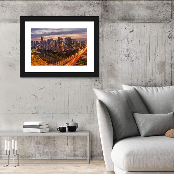 View Of Hangzhou City Canvas Wall Art-3 Horizontal-Gallery Wrap-25" x 16"-Tiaracle
