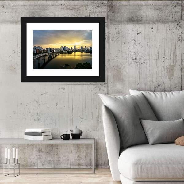 View Of Hanoi At Hoang Cau lake Canvas Wall Art-3 Horizontal-Gallery Wrap-25" x 16"-Tiaracle