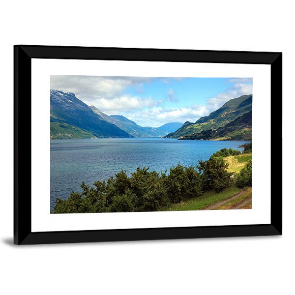 View Of Hardanger Fjord In Norway Canvas Wall Art-3 Horizontal-Gallery Wrap-25" x 16"-Tiaracle
