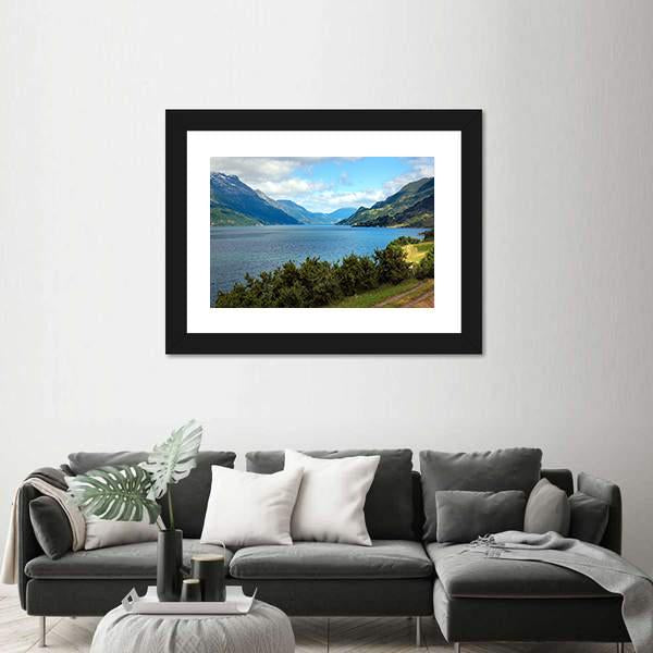 View Of Hardanger Fjord In Norway Canvas Wall Art-3 Horizontal-Gallery Wrap-25" x 16"-Tiaracle