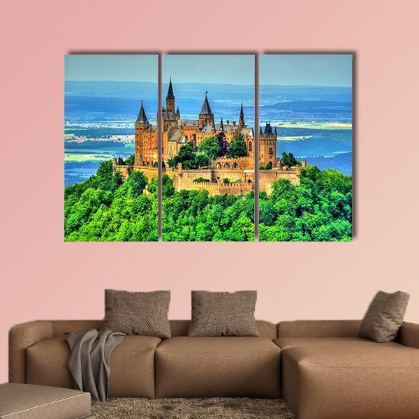 View Of Hohenzollern Castle Canvas Wall Art-3 Horizontal-Gallery Wrap-37" x 24"-Tiaracle
