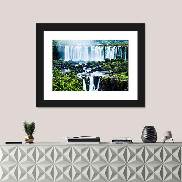 View Of Iguassu Falls Canvas Wall Art-1 Piece-Framed Print-20" x 16"-Tiaracle