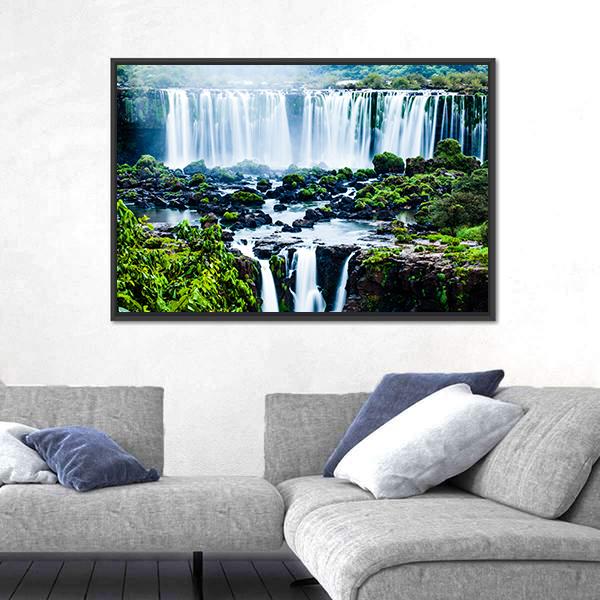 View Of Iguassu Falls Canvas Wall Art-3 Horizontal-Gallery Wrap-25" x 16"-Tiaracle