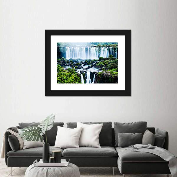 View Of Iguassu Falls Canvas Wall Art-3 Horizontal-Gallery Wrap-25" x 16"-Tiaracle