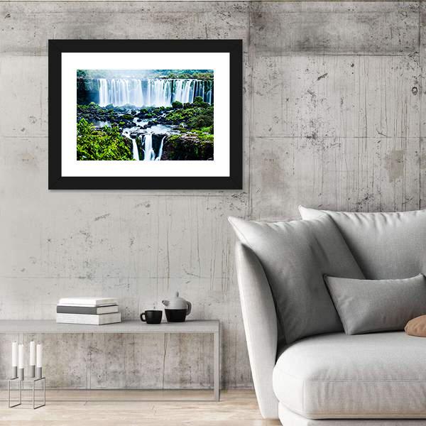 View Of Iguassu Falls Canvas Wall Art-3 Horizontal-Gallery Wrap-25" x 16"-Tiaracle