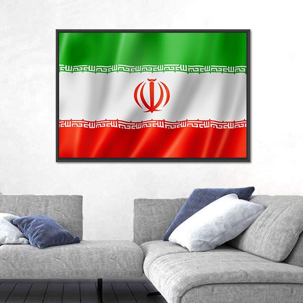 View Of Iran Flag Canvas Wall Art-5 Horizontal-Gallery Wrap-22" x 12"-Tiaracle