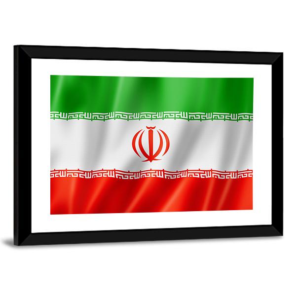 View Of Iran Flag Canvas Wall Art-5 Horizontal-Gallery Wrap-22" x 12"-Tiaracle