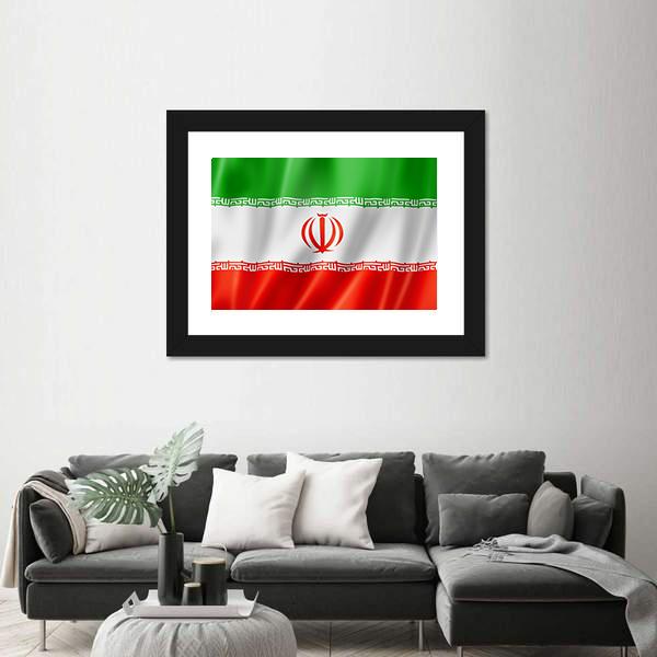 View Of Iran Flag Canvas Wall Art-5 Horizontal-Gallery Wrap-22" x 12"-Tiaracle
