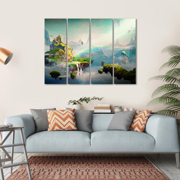 View Of Island Canvas Wall Art-4 Horizontal-Gallery Wrap-34" x 24"-Tiaracle