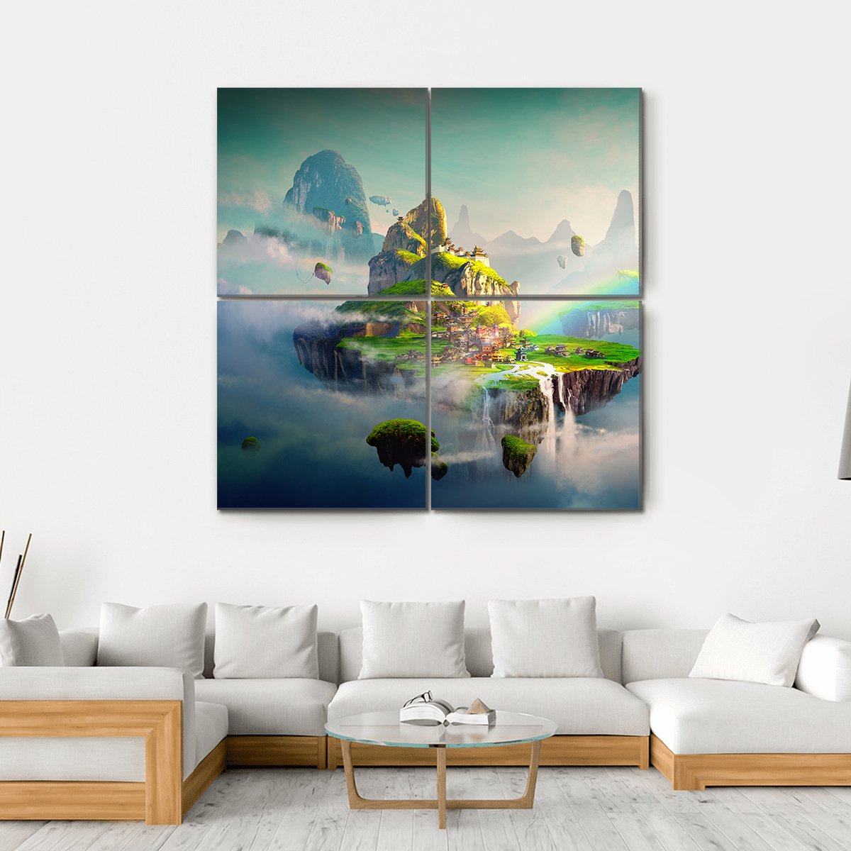 View Of Island Canvas Wall Art-4 Square-Gallery Wrap-17" x 17"-Tiaracle