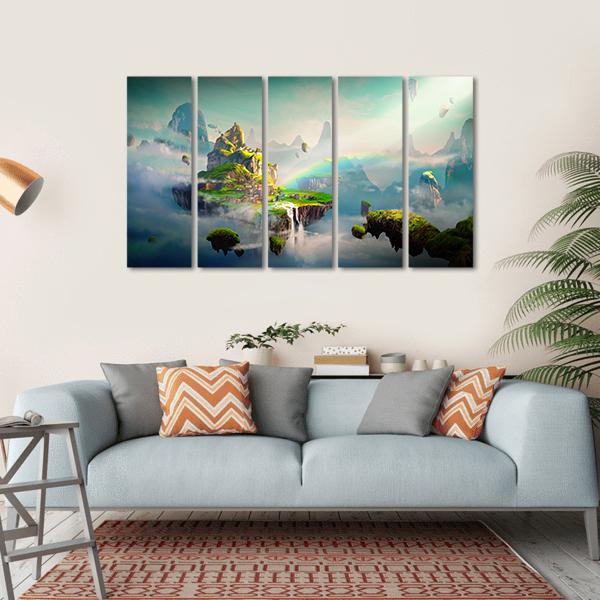 View Of Island Canvas Wall Art-5 Horizontal-Gallery Wrap-22" x 12"-Tiaracle