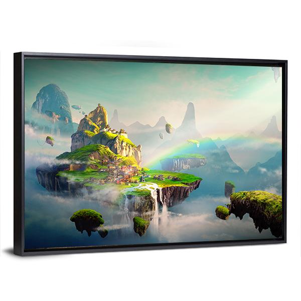 View Of Island Canvas Wall Art-5 Horizontal-Gallery Wrap-22" x 12"-Tiaracle