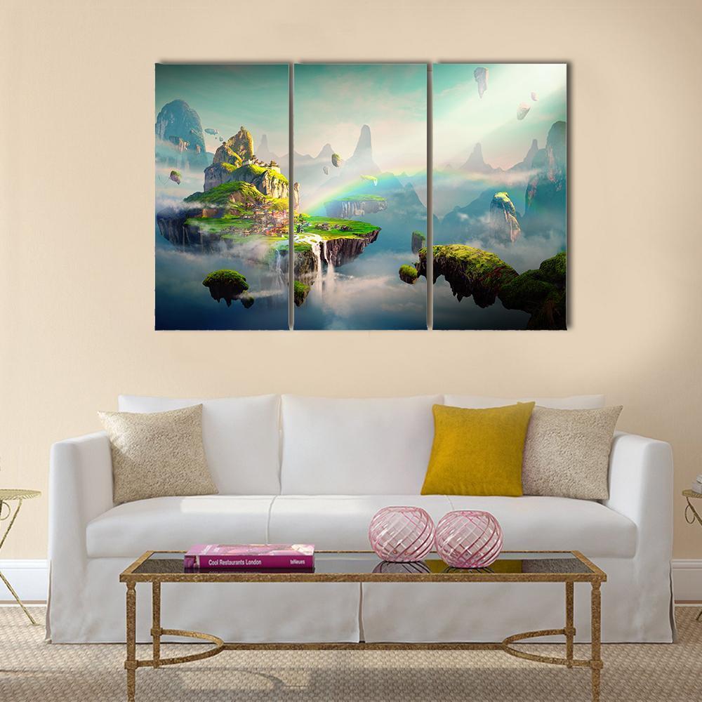 View Of Island Canvas Wall Art-3 Horizontal-Gallery Wrap-37" x 24"-Tiaracle