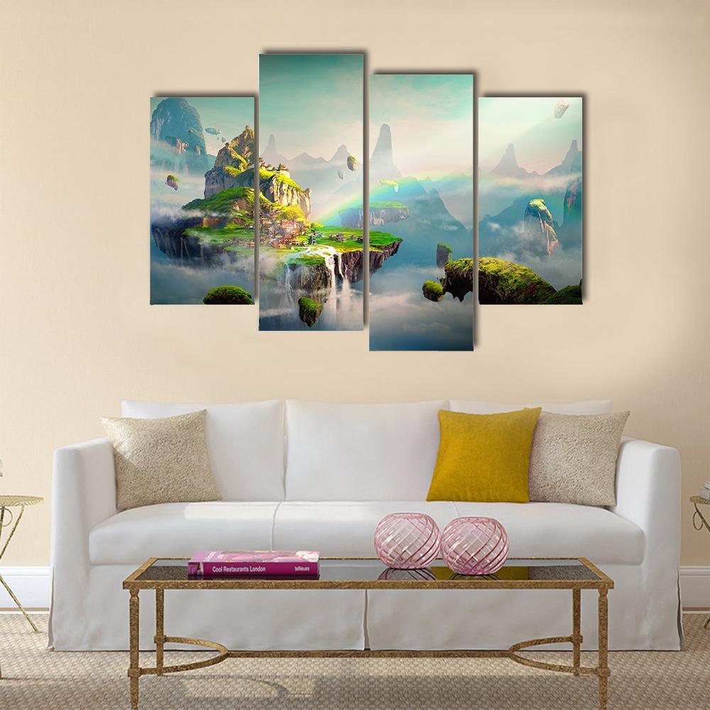 View Of Island Canvas Wall Art-4 Pop-Gallery Wrap-50" x 32"-Tiaracle
