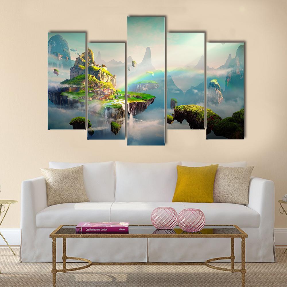 View Of Island Canvas Wall Art-5 Pop-Gallery Wrap-47" x 32"-Tiaracle