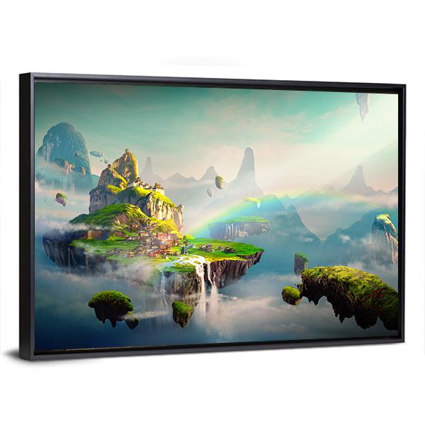 View Of Island Canvas Wall Art-3 Horizontal-Gallery Wrap-25" x 16"-Tiaracle