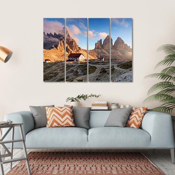 View Of Italy Dolomites Canvas Wall Art-4 Horizontal-Gallery Wrap-34" x 24"-Tiaracle