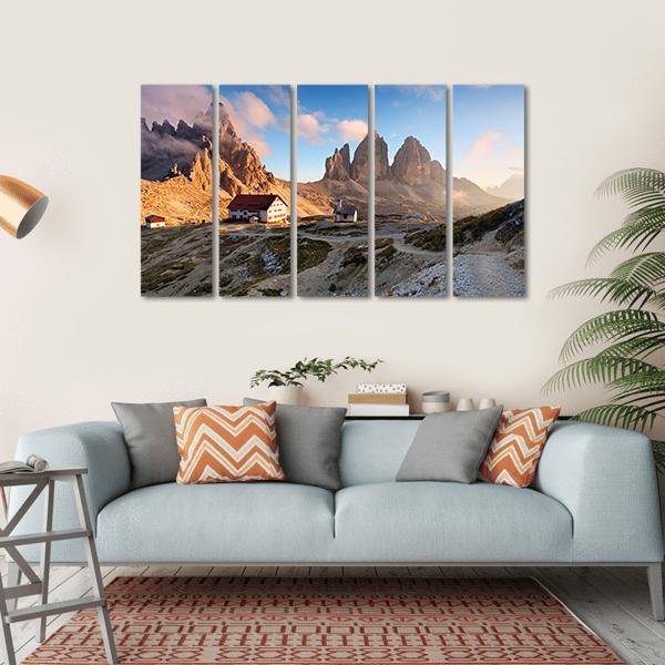 View Of Italy Dolomites Canvas Wall Art-5 Horizontal-Gallery Wrap-22" x 12"-Tiaracle