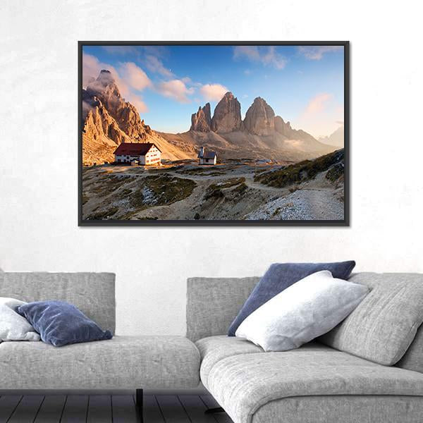 View Of Italy Dolomites Canvas Wall Art-3 Horizontal-Gallery Wrap-25" x 16"-Tiaracle
