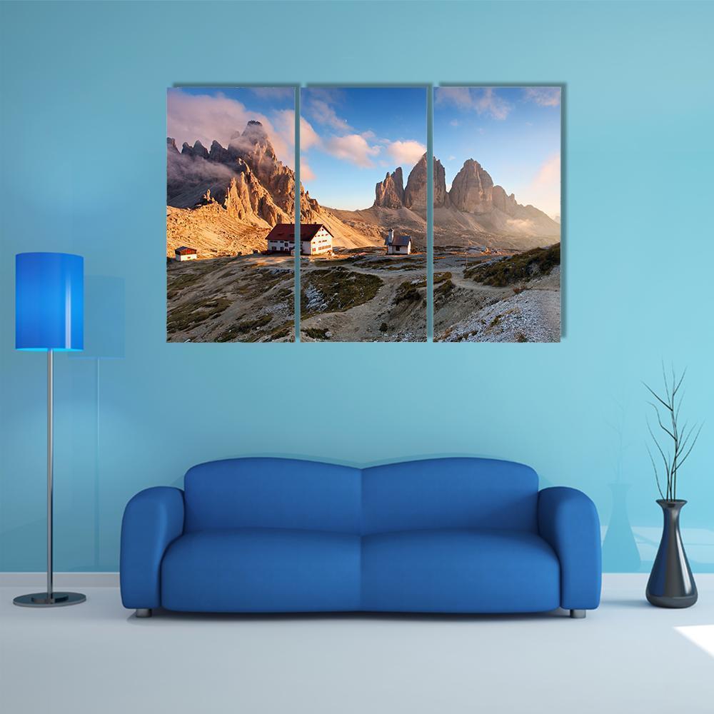 View Of Italy Dolomites Canvas Wall Art-3 Horizontal-Gallery Wrap-37" x 24"-Tiaracle