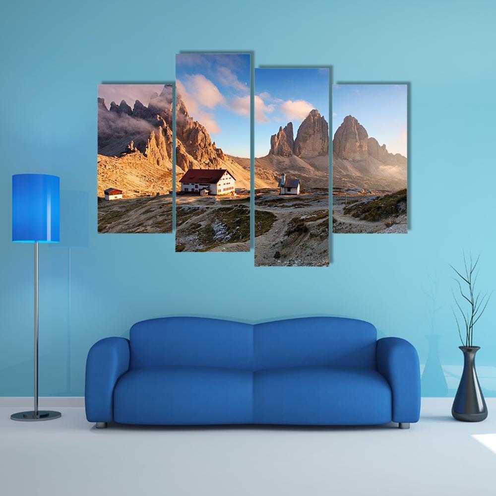 View Of Italy Dolomites Canvas Wall Art-4 Pop-Gallery Wrap-50" x 32"-Tiaracle