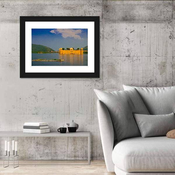 View Of Jal Mahal Water Palace On Man Sagar Lake Canvas Wall Art-3 Horizontal-Gallery Wrap-25" x 16"-Tiaracle