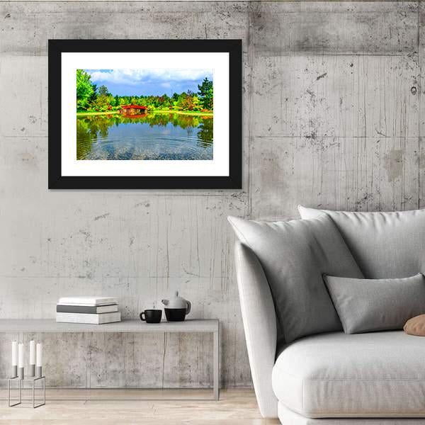 View Of Japanese Garden Canvas Wall Art-3 Horizontal-Gallery Wrap-25" x 16"-Tiaracle
