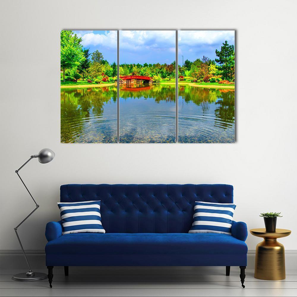 View Of Japanese Garden Canvas Wall Art-3 Horizontal-Gallery Wrap-37" x 24"-Tiaracle