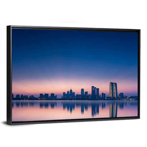 View Of Jinji Lake In Suzhou City Canvas Wall Art-3 Horizontal-Gallery Wrap-25" x 16"-Tiaracle