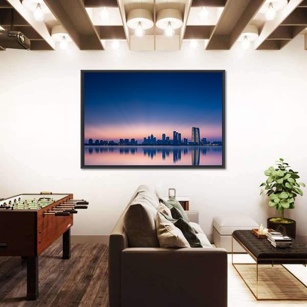 View Of Jinji Lake In Suzhou City Canvas Wall Art-3 Horizontal-Gallery Wrap-25" x 16"-Tiaracle