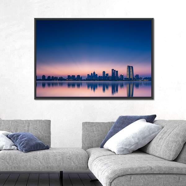 View Of Jinji Lake In Suzhou City Canvas Wall Art-3 Horizontal-Gallery Wrap-25" x 16"-Tiaracle