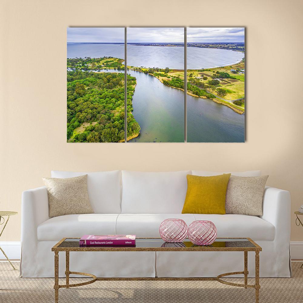 View Of Jones Bay At Gippsland Lakes Reserve Canvas Wall Art-3 Horizontal-Gallery Wrap-37" x 24"-Tiaracle