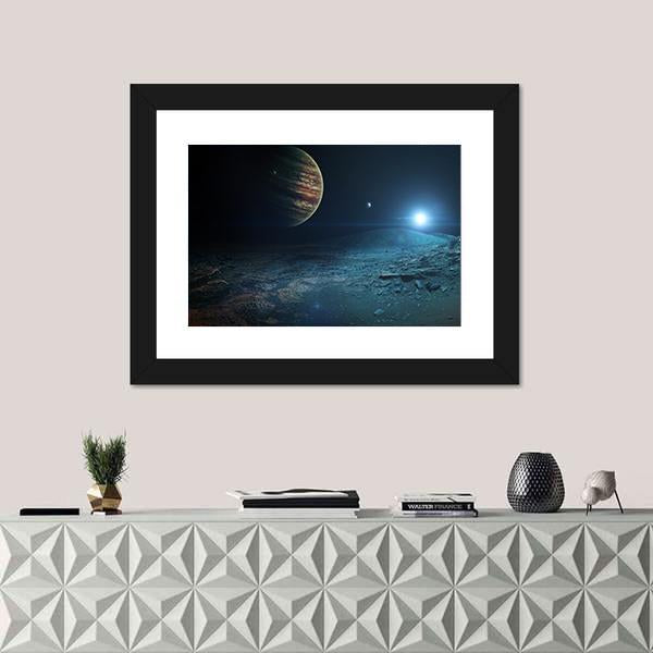 View Of Jupiter From Ganymede Canvas Wall Art-3 Horizontal-Gallery Wrap-25" x 16"-Tiaracle