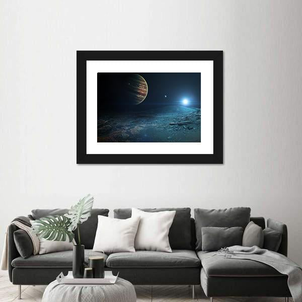View Of Jupiter From Ganymede Canvas Wall Art-1 Piece-Framed Print-20" x 16"-Tiaracle
