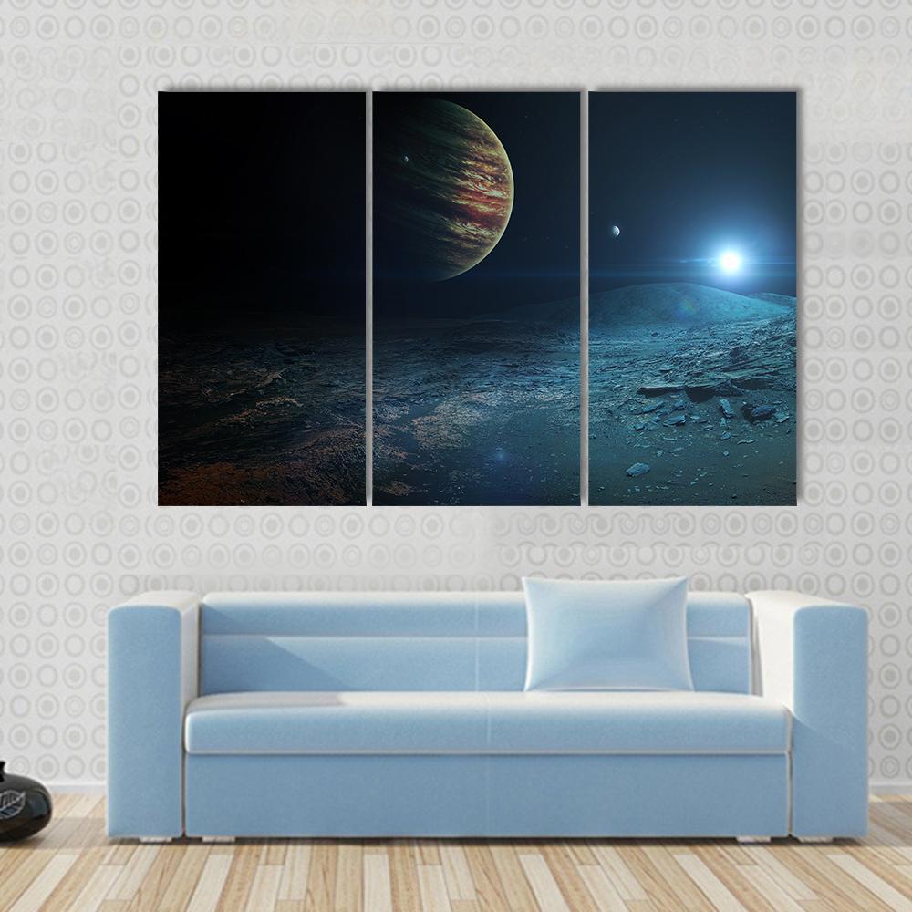View Of Jupiter From Ganymede Canvas Wall Art-3 Horizontal-Gallery Wrap-37" x 24"-Tiaracle