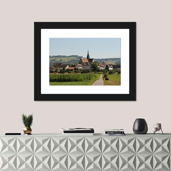 View of Kappel Monastery In Switzerland Canvas Wall Art-1 Piece-Framed Print-20" x 16"-Tiaracle